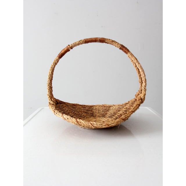 Vintage Wicker Flower Gathering Basket Chairish