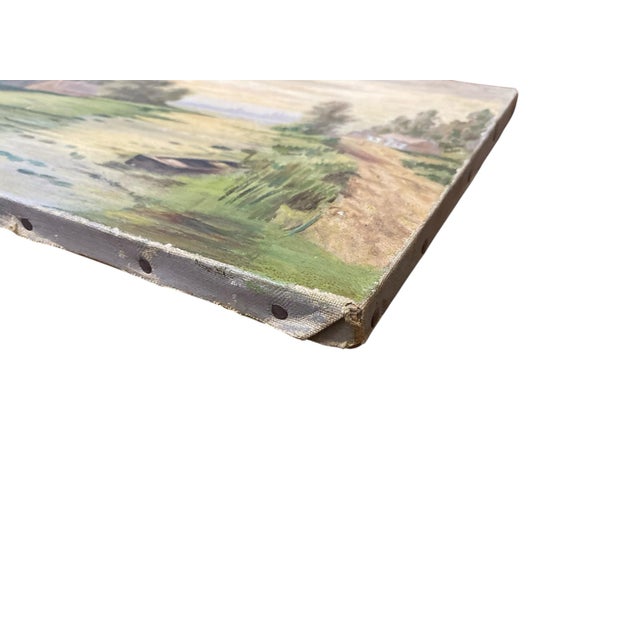 Antique 19th Century Oil on Canvas Landscape Painting For Sale - Image 9 of 12