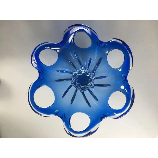 Vintage Blue and White Murano Glass Bowl, 1950s For Sale - Image 10 of 18