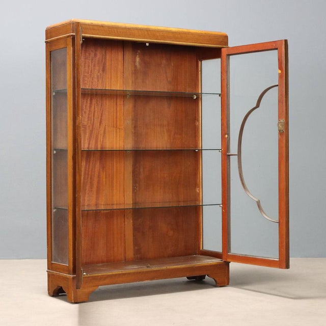 Art Deco Walnut Display Cabinet For Sale - Image 3 of 11