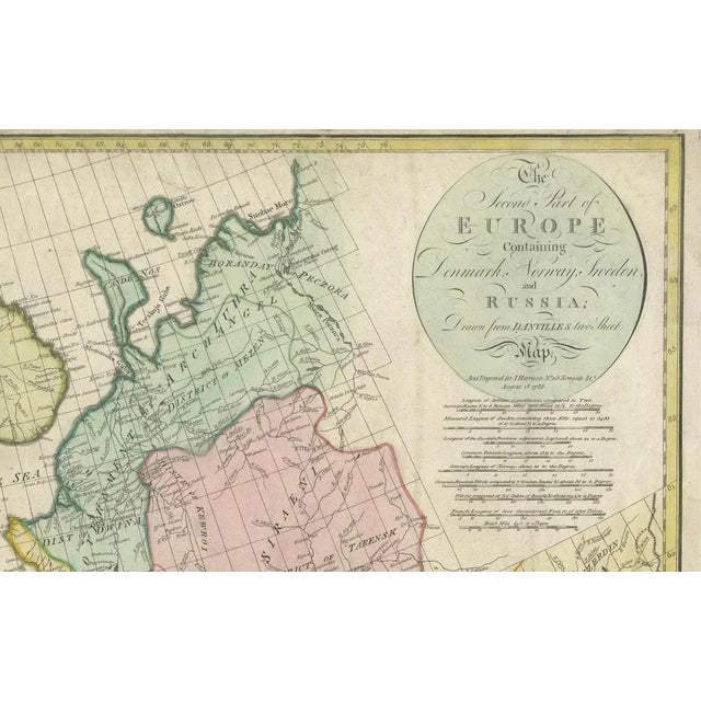 Paper Historical Map of Northern Europe and Russia, 1788 For Sale - Image 7 of 10
