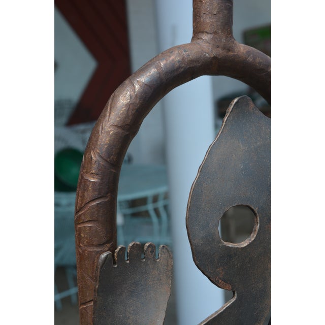 1970s 1970s Southwest Brown Iron & Metal Hand Crafted Lizards Tall Floor Lamp - Signed DKR For Sale - Image 5 of 18