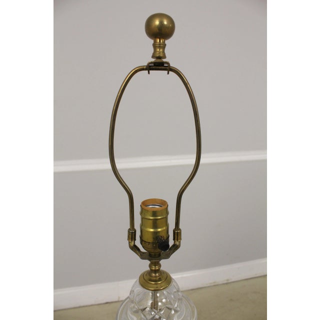 1990s Waterford Crystal Table Lamp with Brass Base For Sale - Image 5 of 11