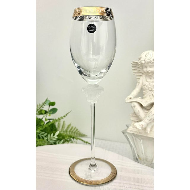 Rosenthal Versace Medusa d'Or Vintage White Wine Glass For Sale - Image 10 of 12