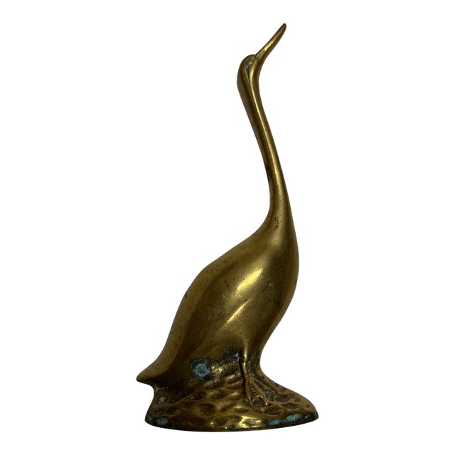 Mid Century Brass Swan For Sale