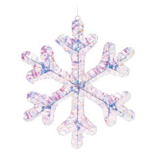 Iridescent LED Hanging Snowflake (Set of 2) For Sale
