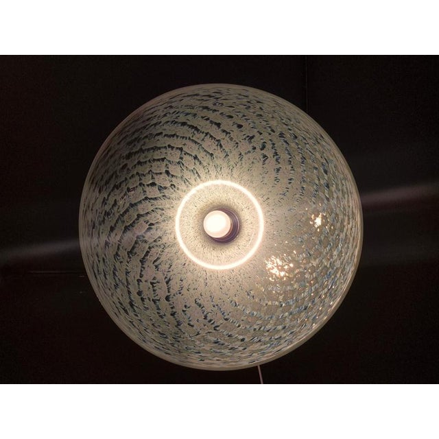 White and Light Blue Murano Glass Pendant Light, Italy, 1970s For Sale - Image 3 of 7