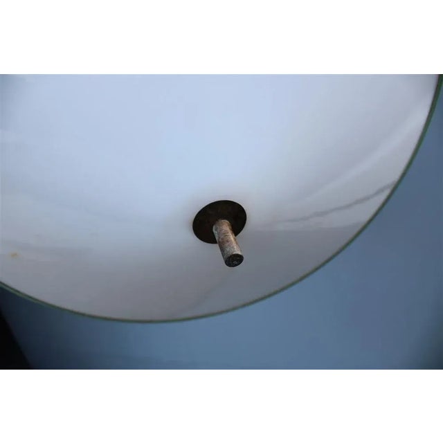 Forest Green Italian UFO Chandelier in Metal and Acrylic Glass, 1950 For Sale - Image 8 of 11