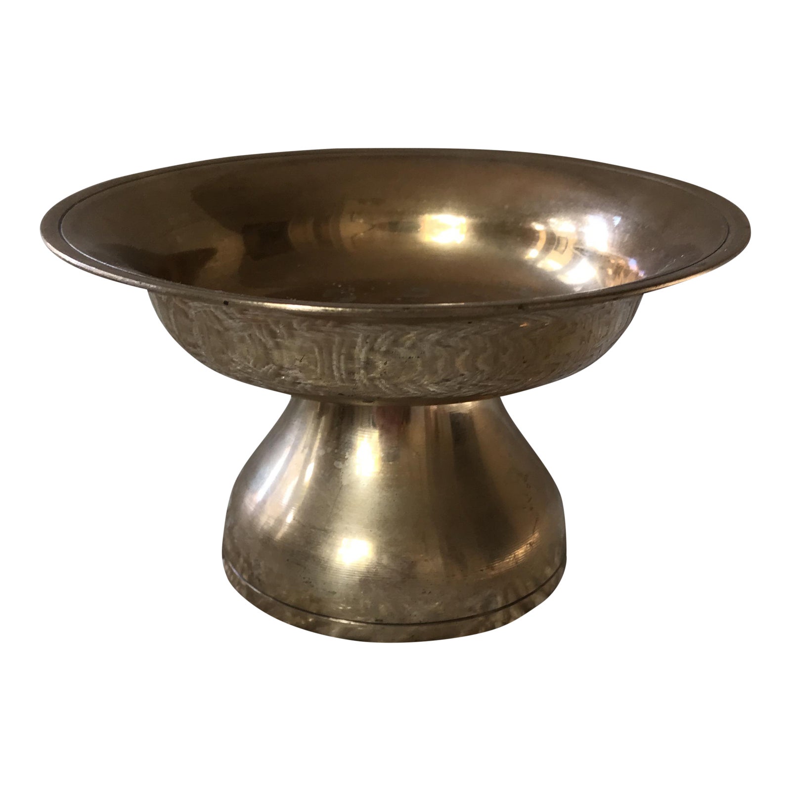 Vintage Brass Dish on Pedestal Base Chairish