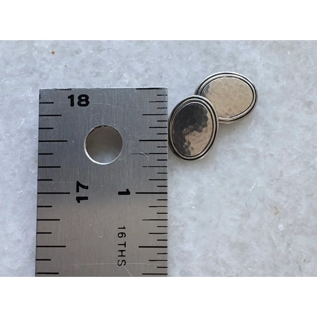 Art Deco Antique Sterling Silver Cufflinks, A Pair For Sale - Image 3 of 3