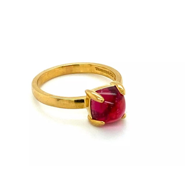 Contemporary Tiffany & Co. Picasso Rubellite Sugar Stacks 18k Yellow Gold Ring - Size 4 For Sale - Image 3 of 9