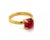 Contemporary Tiffany & Co. Picasso Rubellite Sugar Stacks 18k Yellow Gold Ring - Size 4 For Sale - Image 3 of 9
