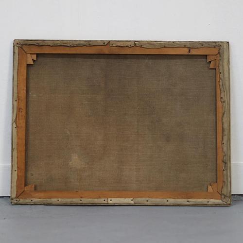 1920s Antique Oil on Canvas Painting Green Country Forest For Sale - Image 5 of 8