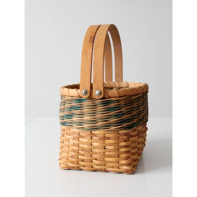 Vintage Splint Weave Basket For Sale - Image 6 of 12