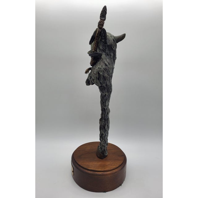 Gray 1980s Limited Edition Bruce Contway Bronze Bust Sculpture "Crazy Dog" - 74/100 For Sale - Image 8 of 10