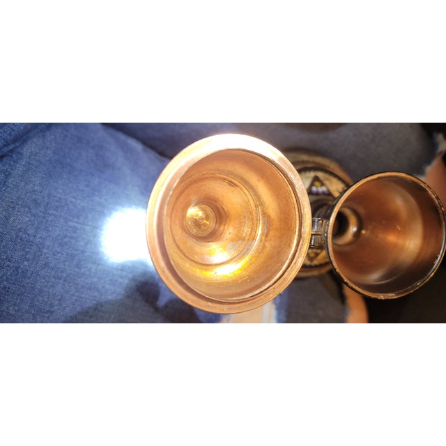 Vintage Turkish Copper & Enamel Evil Eye Ewer | Hand-Painted Nazar Decorative Vessel, 1970s For Sale - Image 9 of 10