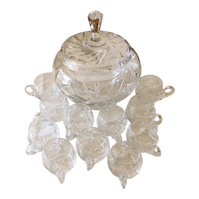 Nachtmann Cut Crystal Lidded Punch Bowl Set Chairish