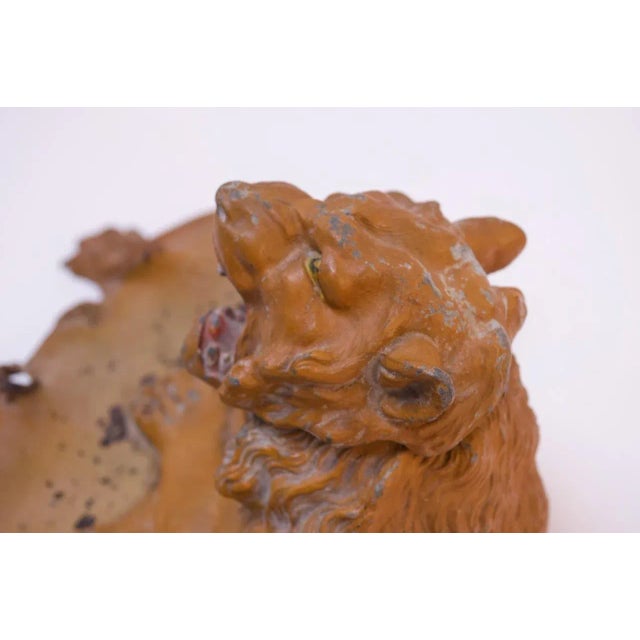 Victorian 19th Century Victorian Cast Iron "Lion" Inkwell For Sale - Image 3 of 13