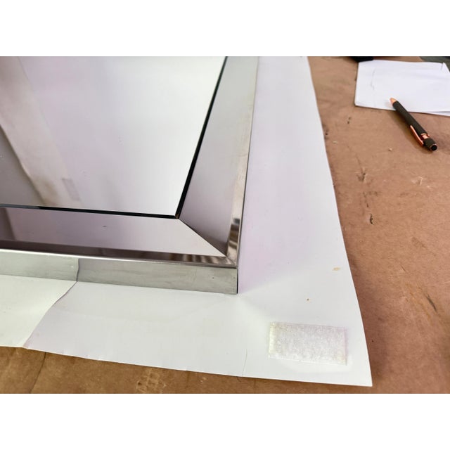 Silver Wall Mirror in Aluminium and Glass, France, 1970s For Sale - Image 8 of 11