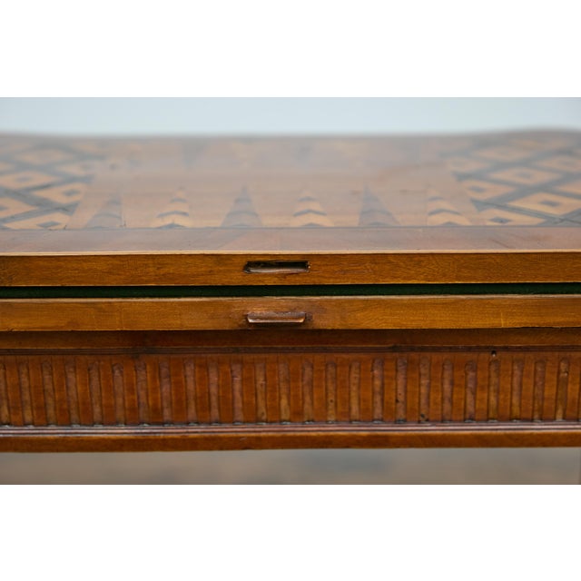 French Walnut Game Table with Marquetry and Reversible Felt Top, Circa 1880 For Sale - Image 11 of 12