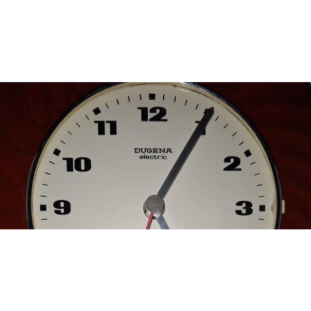 Vintage Wall Clock with Red Ceramic Case by Dugena, 1970s For Sale - Image 4 of 6