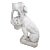 Carved Whimsical English Cast Dog With Basket Sculpture/Garden For Sale