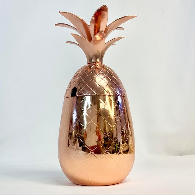 This is a lovely Coastal Chic Copper Pineapple Lidded Condiment Jar. It has sophisticated Hollywood Regency style and we...