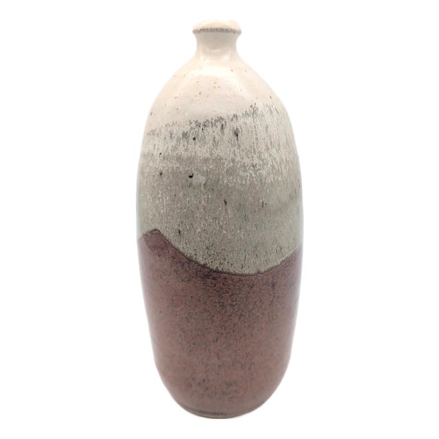 Mid 20th Century Drip-Glazed Stoneware Vase For Sale