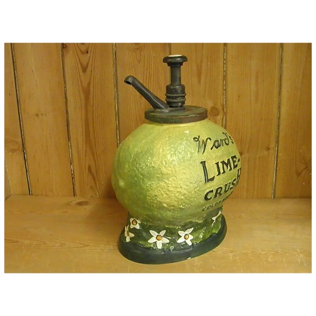 Rare 1910-20s Wards Lime Crush Syrup Dispenser For Sale - Image 11 of 18