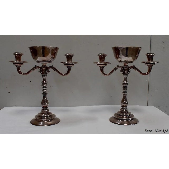 Vintage Silver-Plated Candleholders, Set of 2 For Sale - Image 15 of 18