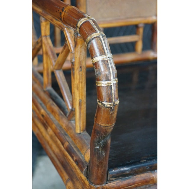 Wood Antique 19th C. Chinese Export Brighton Pavilion Bamboo Chinoiserie Armchair For Sale - Image 7 of 18