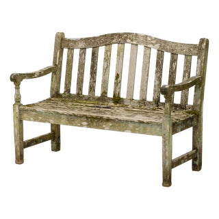 Teak Garden Bench, 1970s For Sale