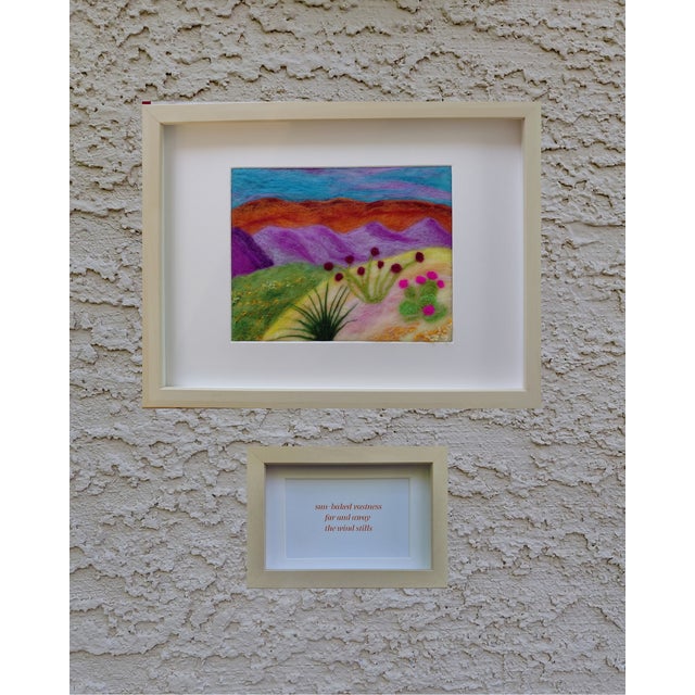 Contemporary Fiber Art Desert Landscape Set With Haiku by Paula Darnell For Sale - Image 9 of 9
