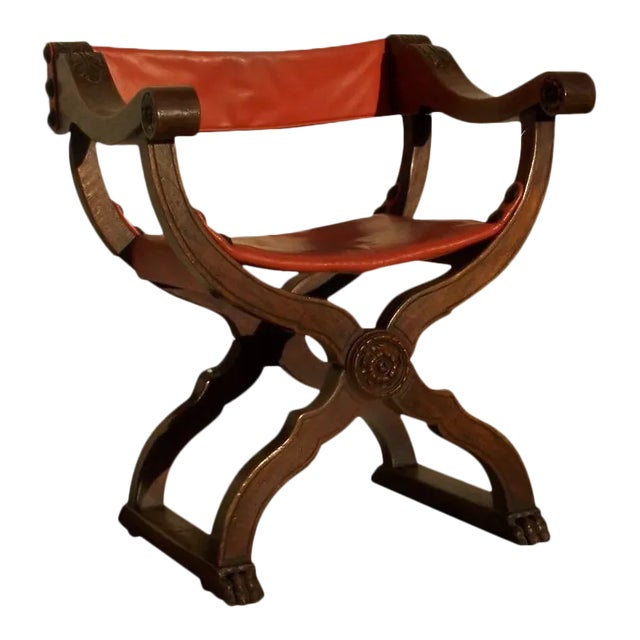 Savonarola Walnut Arm Chair For Sale