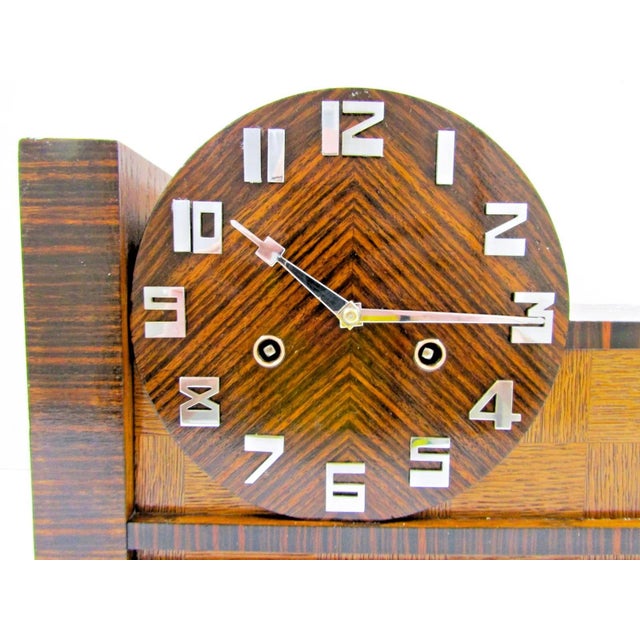 Bauhaus Antique 1931 German Junghans Pfeilkreuz Coromandel Mantel Clock 8 Day Bauhaus For Sale - Image 3 of 16