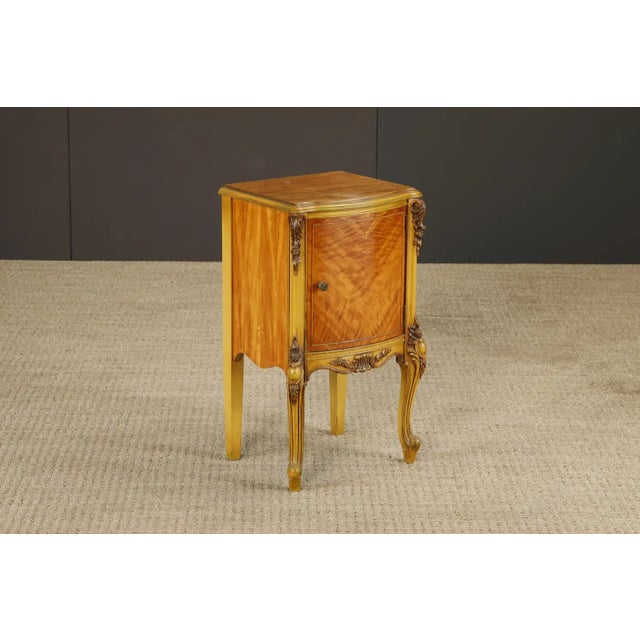 Antique Louis XVI French Provincial Figured Maple Cabinet Nightstands, C. 1920s For Sale - Image 16 of 17