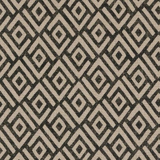 Schumacher Kasai Fabric in Black For Sale