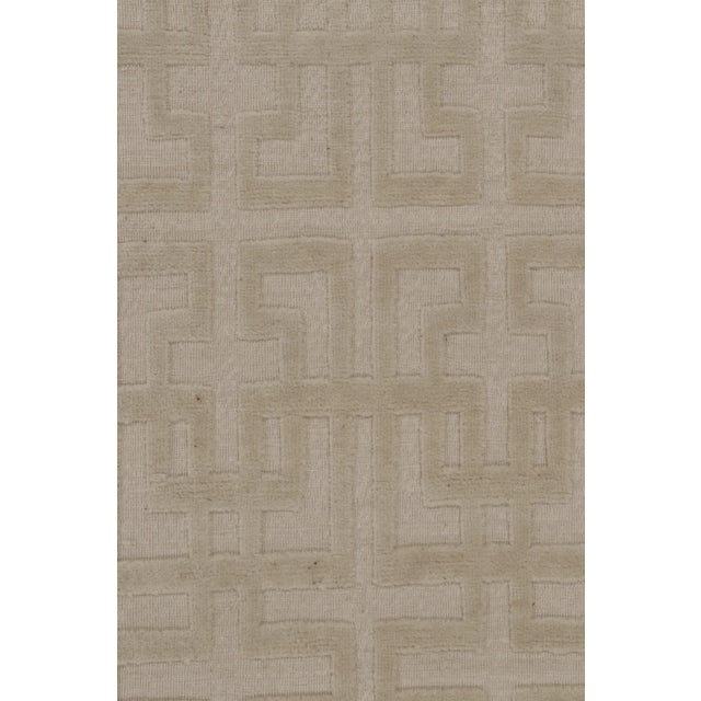 Contemporary High-Low Sculpted Greek Fret Wool Mohair Rug by Rug & Kilim, India For Sale In New York - Image 6 of 10