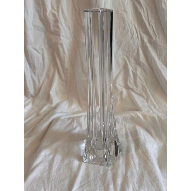 Vintage Daum crystal vase. Gorgeous deco style. Has a small imperfection in the inner lip of the opening that isn’t...