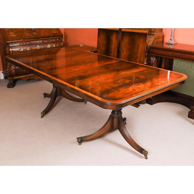 Brown Vintage Mahogany Dining Table and Shield-Back Chairs, 20th Century, Set of 13 For Sale - Image 8 of 18