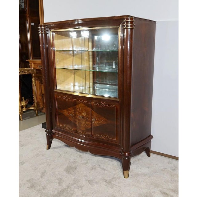 Art Deco Showcase Cabinet attributed to J. Leleu for Maison Leleu, 1940s For Sale - Image 3 of 18