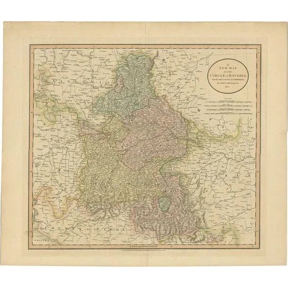 Early 19th Century Antique Map of Bavaria and Salzburg attributed to Cary, 1811 For Sale - Image 5 of 5