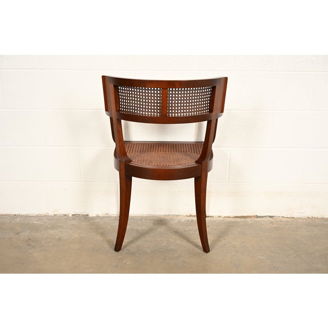 Michael Taylor for Baker Furniture Klismos Cherry Wood and Cane Armchair, Newly Refinished For Sale - Image 14 of 15