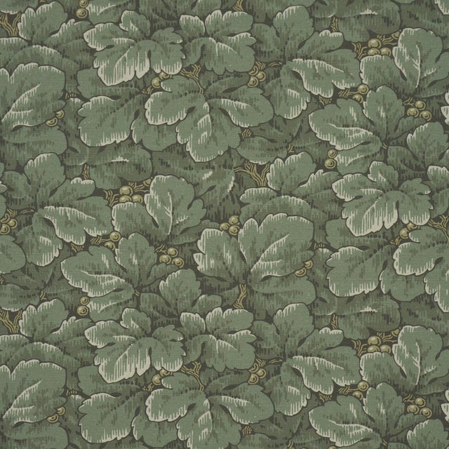 English Sample - Boråstapeter Waldemar Fabric In Spruce For Sale - Image 3 of 5