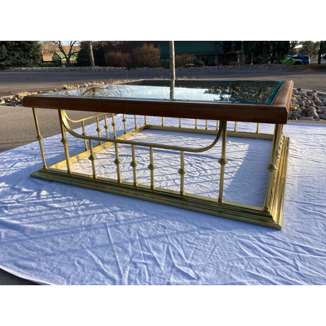 Fireplace Fender Style Coffee Table Manner of Mastercraft For Sale - Image 11 of 13