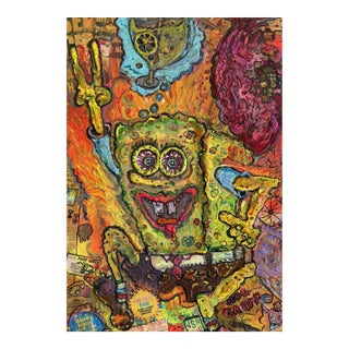 Large Serg Graff Cartoon Burlesque Original Mixed Media Contemporary Pop Art Coa For Sale