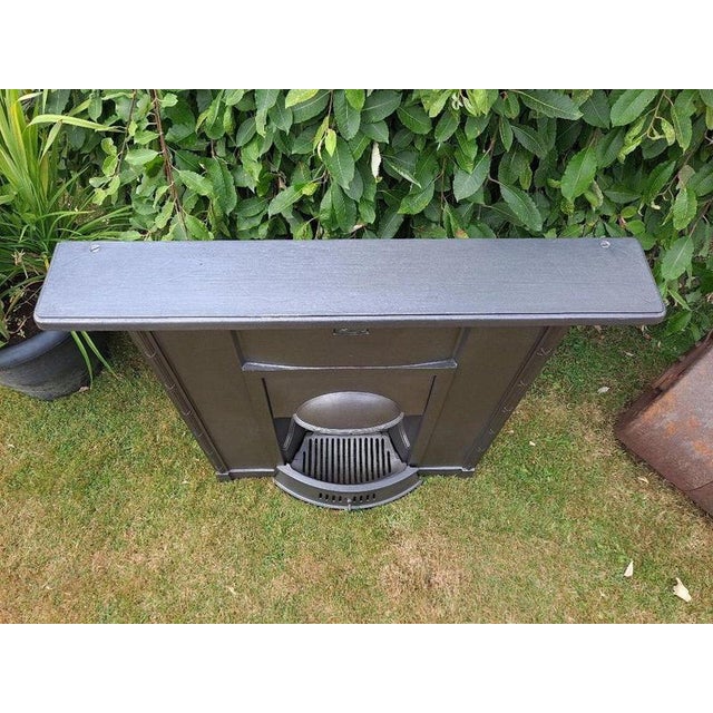 Metal Arts and Crafts Edwardian Cast Iron Fireplace For Sale - Image 7 of 11
