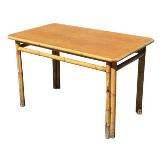 Mid-Century French Bamboo Dining Table, 1960 For Sale