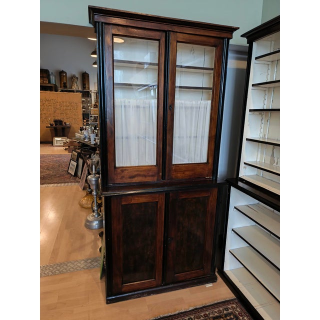 Large Wood Pharmacy Display Cupboard with Drawers, Early 1900s, Set of 4 For Sale - Image 10 of 18