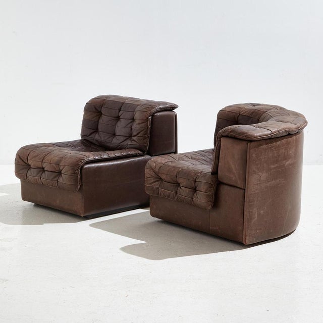 Ds11 Modular Leather Sofa Sections & Ottoman from de Sede, 1970s, Set of 6 For Sale - Image 17 of 18